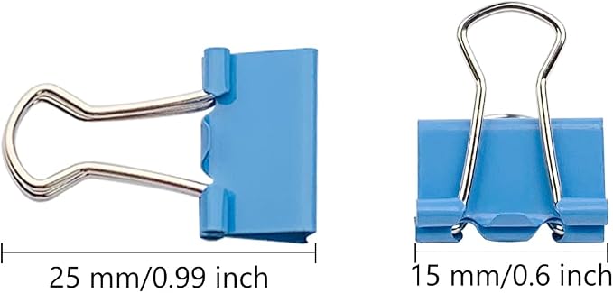 Ykimok 240-Pack Mini Binder Clips in 4 Colors (Blue, Yellow, Red, Green), 15mm/0.6-Inch Small Paper Clips for Home, School, Office and Business