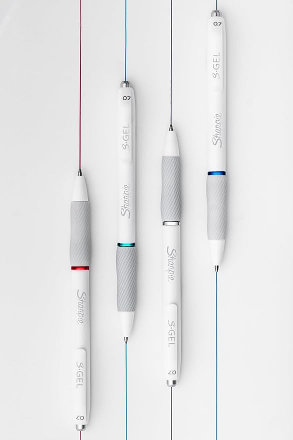 Sharpie S-Gel Pens, Fashion Barrel White Pearl, Medium Point (0.7mm), Bold Ink Colors, 8 Count (Pack of 6)