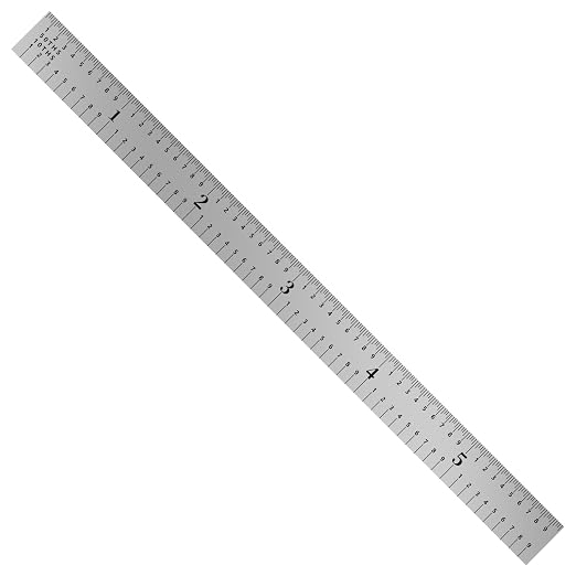 PEC Tools Made in USA Machinist Rule, 6" Flexible Steel Rule, Satin Chrome Finish, Markings 1/10", 1/50", 1/32", 1/64"