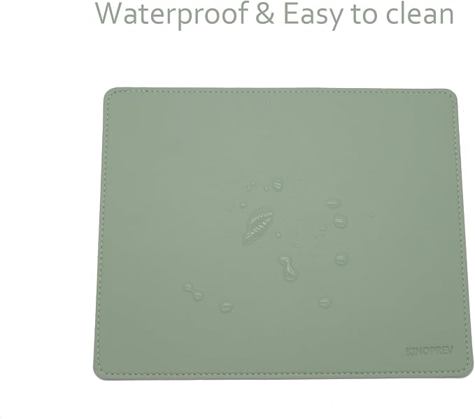Leather Mouse Pad - Wood Mouse Pads with Stitched Edge,PU Non-Slip Mouse Mat,Double Side Mousepad,Waterproof Gaming Mouse Pad for Desk,Laptop,Office & Home,10.2" x 8.3",1 Pack (Olive Green)