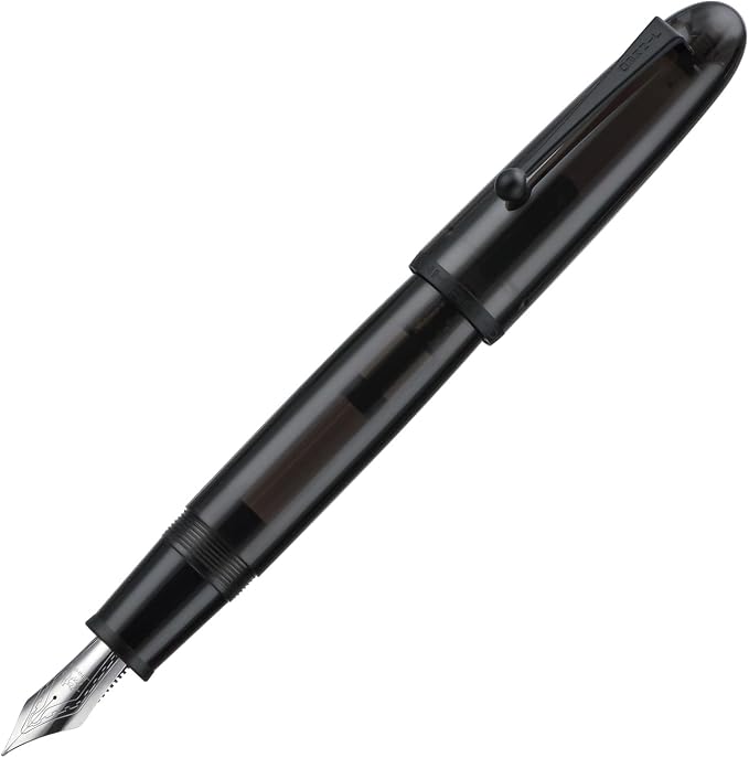 Jinhao 9019 DaDao Series Fountain Pen, Size 8 Medium Nib with Large Ink Converter, Transparent Black Acrylic Design Smooth Writing Pen