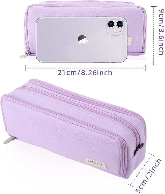 iSuperb Large Pencil Case 3 Compartments Pencil Pouch Big Capacity Pencil Bag for Kids Teen Girls Boys Student School Supplies Oxford Organizer Pen Bag Cosmetic Makeup Pouch