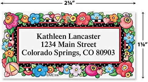 Colorful Images Return Address Labels, 144 | Mary's Blossoms, 144 Count, Self-Adhesive on Flat-Sheet Labels, Customize with Name & Shipping Address