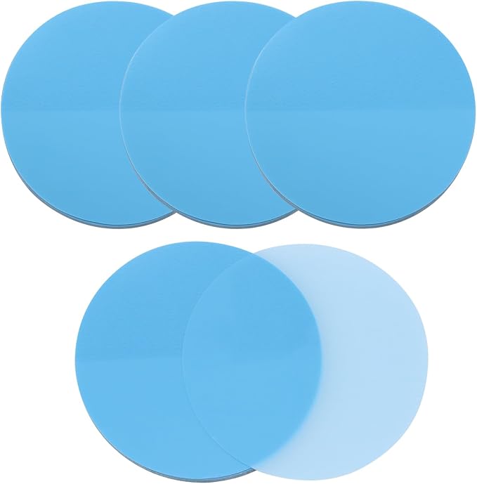 ONLYKXY 4 Pack Round Clear Sticky Notes 1.77inch Waterproof Self-Stick Book Tabs 200 Sheets PET Markers Sticky Notes Pad Index Sticker (Light Blue)