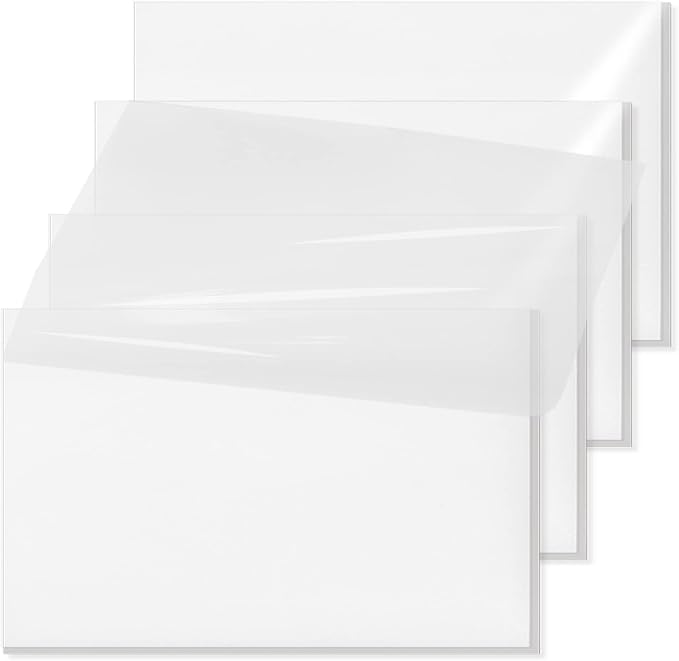 3x5 Inch Transparent Sticky Notes, 200 Sheets Large Translucent Self-Adhesive Clear See Through Post Sticky Notes for Office Woman School Classroom Teacher College Supplies Tabs 4 Pads White