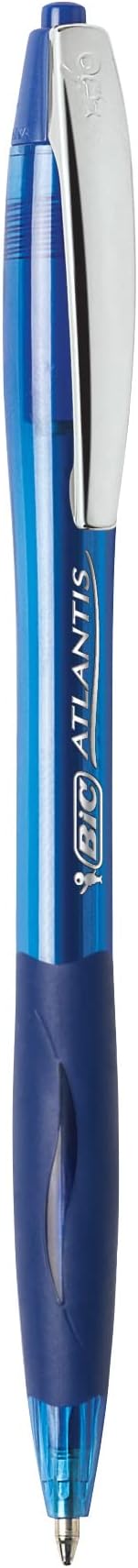 BIC Glide Blue Retractable Ballpoint Pens, Medium Point (1.0mm), 12-Count Pack, Ultra Smooth Writing Blue Pens