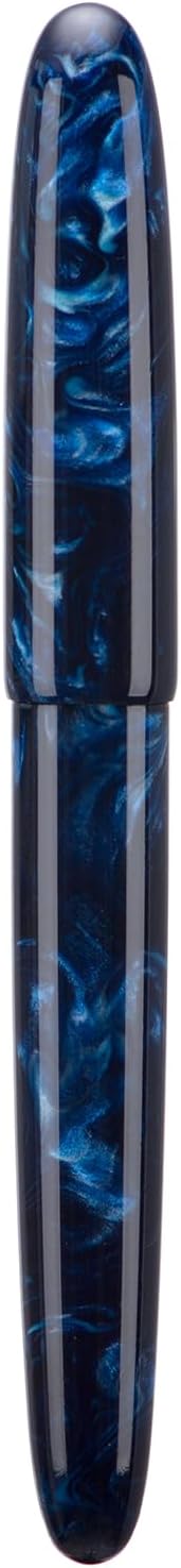 Asvine C80 Fountain Pen #8 Medium Nib Large Handcraft Pen with Converter Pen Box Collection Set (Galaxy Blue)