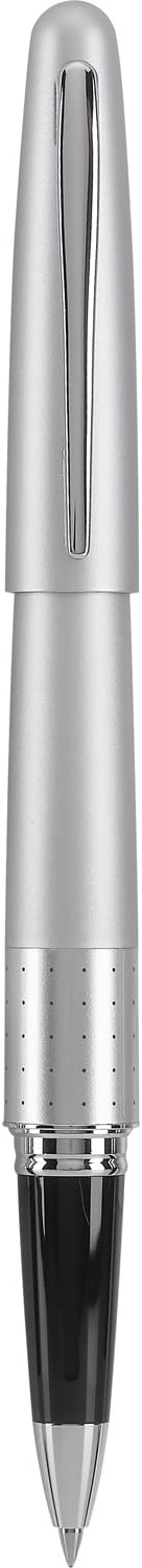 PILOT Metropolitan Collection Gel Roller Pen, Silver Barrel, Dots Design, Fine Point, Black Ink (91205)