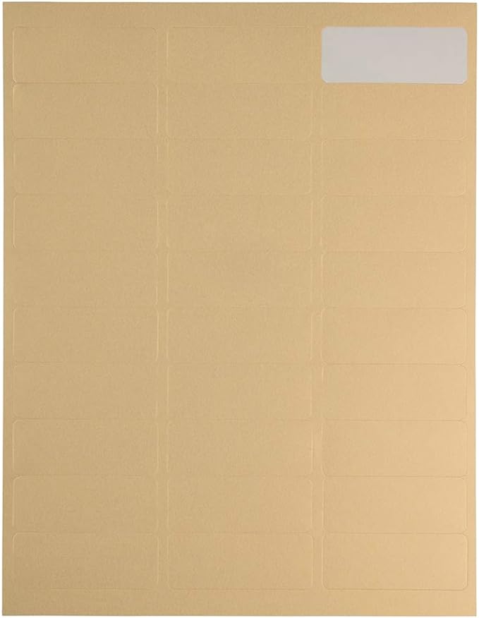 JAM PAPER Return Address Labels - Standard Mailing - 1 x 2 5/8 - Gold Metallic - 120 Shipping Labels/Pack