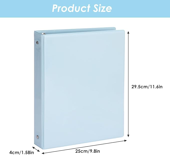 EOOUT 6 Pack 3 Ring Binders 1 inch, Three Round Ring 1'' Binders with 2 Pockets Interior, 6 Assorted Pastel Color, Fits 8.5'' x 11'' Letter Size Paper for School Office Supplies