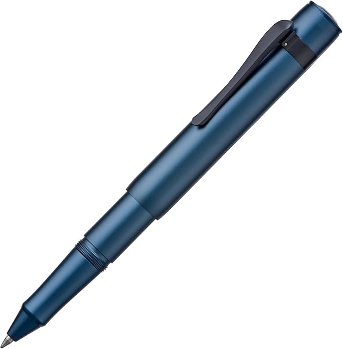 HONG DIAN M2 Black Forest Mini Rollerball Pen, Fine Point 0.5mm, Sleek Aluminium Pocket Pen with Black Ink Refill, Ideal for Travel & Signature (Midnight Blue)