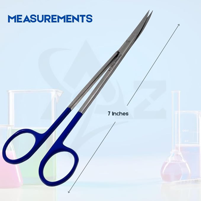 A2Z Iris Micro Tip Scissors 7" Curved, Nurse Essential Shears – Fine Precision Stainless Steel Utility Scissors for Lab Use, Training, Crafting, & Grooming - Suitable for Lab, Home, Car & Travel