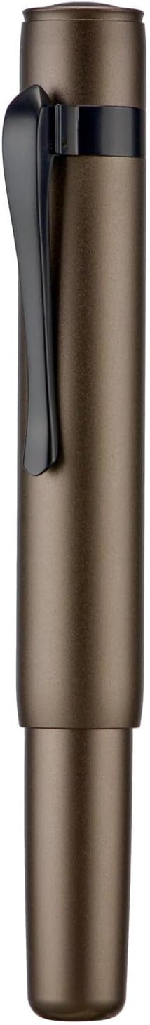 HONG DIAN M2 Black Forest Mini Rollerball Pen, Fine Point 0.5mm, Sleek Aluminium Pocket Pen with Black Ink Refill, Ideal for Travel & Signature (Caramel Brown)
