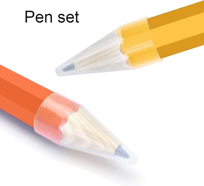 Giant Pencil, 14 Inch Big Jumbo Pencils, Funny Oversized Huge Comically Large Pencil with Cap for Prop/Gifts/Decor(Yellow/Orange)