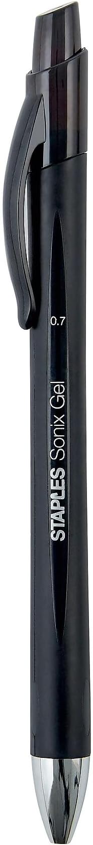 Staples Retractable Gel Pens, Medium Point 0.7mm, Black Ink, 36 Pack – Sonix Smooth‑Writing Gel Pens for Office & Classroom Use, A5