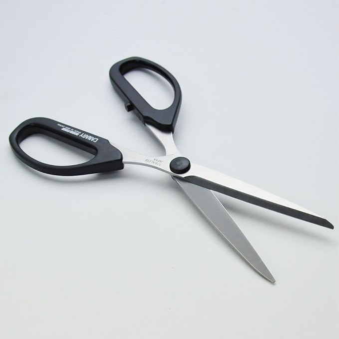 CANARY Craft Scissors Long Blade 8.2" [Extra Non-Stick] All Purpose Scissors, Japanese Stainless Steel Blade, Made in JAPAN, Black