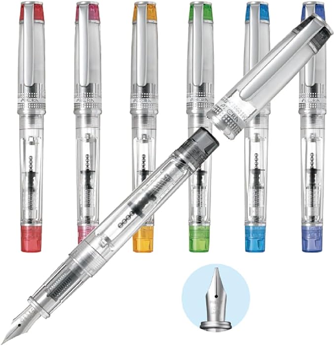Iro-Ai Pilot Fountain Pen Transparent Red Fine Point P-FPR-1-TR-F With Original Stylus Ballpoint Touch Pen