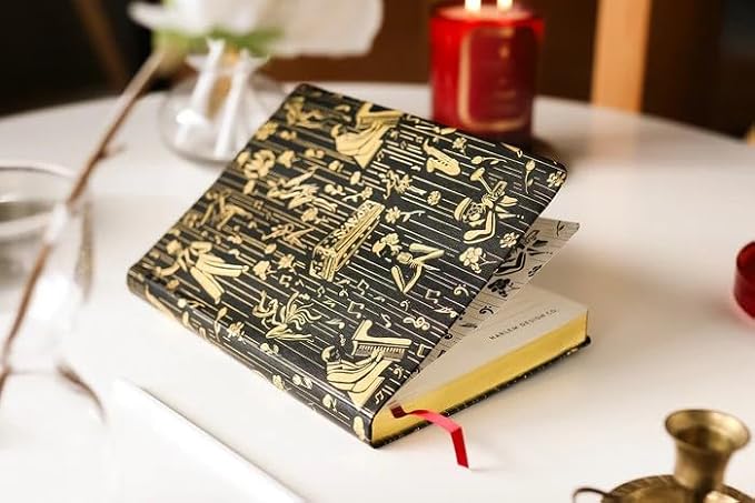 HARLEM CANDLE CO. Journal Notebook - Vegan Leather Journals for Writing, 300 pages lined paper- Writing Gift- Perfect for Office, Poets, Travel -(8.5"x6") (Black/Gold)