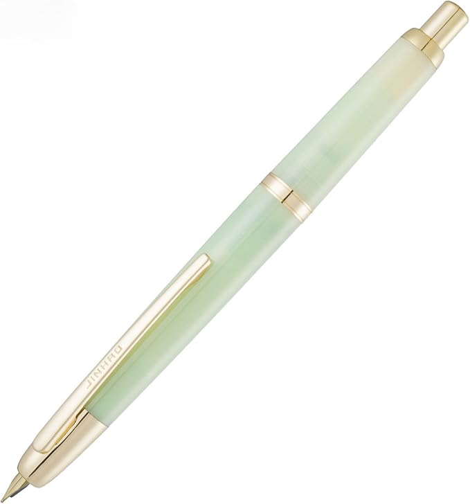 JINHAO 20 Celestial Jade Gold Clip Resin Press Fountain Pen EF Ink Pen With Converter Stationery School Supplies