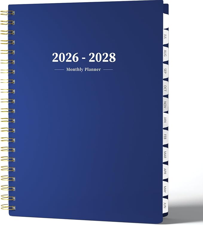 2026-2028 Monthly Planner - 2 Year Monthly Planner Calendar 2026-2028, Jul 2026 - Jun 2028, 8.5" x 11", 24 Months, Spiral-Bound, Tabs, Holidays, Notes, Ideal for School Office Home Planning