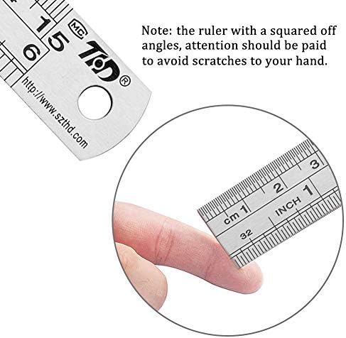 ZZTX Metal Ruler 6 Inches Stainless Steel 6 Pack | Rust-proof, Straight edge, Precise markings, Clear read