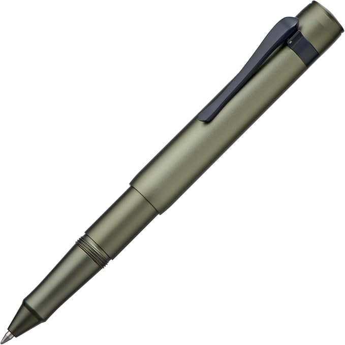 HONG DIAN M2 Black Forest Mini Rollerball Pen, Fine Point 0.5mm, Sleek Aluminium Pocket Pen with Black Ink Refill, Ideal for Travel & Signature (Army Green)