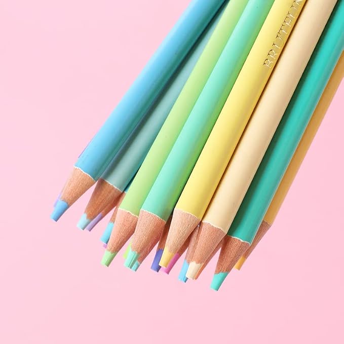 24 Colored Pencils - Premium Soft Core 24Unique Colors No Duplicates Color Pencil Set for Adult Coloring Books, Artist Drawing, Sketching, Crafting