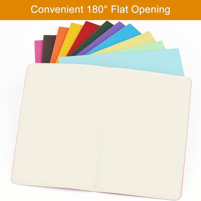 ZCZN 48 Pack Colorful Blank Notebooks Bulk, A5 Journals with 12 Colors, 60 Pages/30 Sheets, 8.3x5.5 Inch, Plain Paper, Travel Writing Journal Notebooks for Work & School
