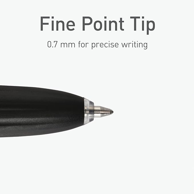 Pentonic G-RT Retractable Gel Pens, 10 Count, Black Ink, 0.7 mm Fine Point, Smooth Writing For Journaling, Note Taking, Office & School (1002363)