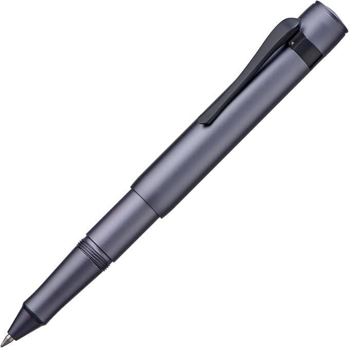 HONG DIAN M2 Black Forest Mini Rollerball Pen, Fine Point 0.5mm, Sleek Aluminium Pocket Pen with Black Ink Refill, Ideal for Travel & Signature (Space Gray)