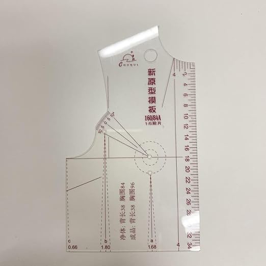 3Pcs Fashion Design Ruler Set - Plastic, Single Piece of Cloth, 1:5 Scale - Sewing Tools for Dressmaking Pattern Making