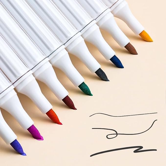 Purple Acrylic Paint Pen Markers, 9 Colors Soft Brush Tip Paint Pens for Wood Glass Eggs Rock Painting Canvas Stone Fabric DIY Crafts Making Art Supplies (Purple)