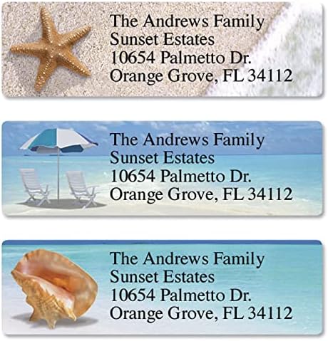 Colorful Images Beach Small Classic Mailing Labels, 240 | Calm Seas, 240 Count, Self-Adhesive on Flat-Sheet Labels, Customize with Name & Shipping Address