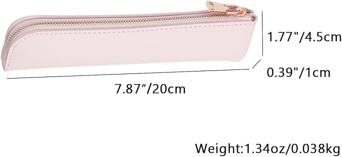Slim Pencil Case Small Pencil Pouch Pen Case (Pink/FL)
