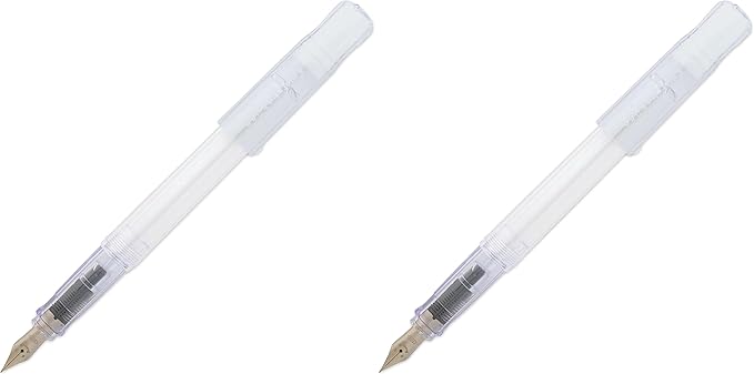 PILOT Kakuno Fountain Pen, Clear Barrel, Extra Fine Nib, 0.3mm, Kakuno Fountain Pen Extra Fine (Pack of 2)