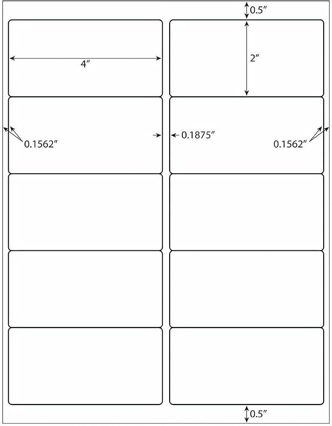 10up Shipping Address Labels, 2 X 4 Labels, Compatible Laser/Inkjet Printer, 5163/18163 Templates Available (2000 Sheets -20000 Labels)
