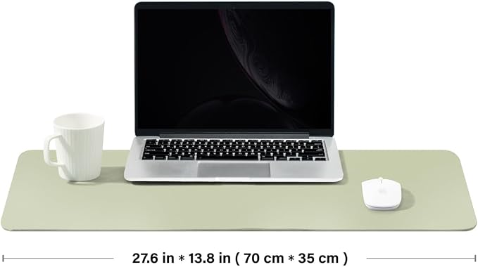 Leather Desk Mat - Non-Slip PU Desk Pad for Office and Home - Desk Organization and Accessories - Ideal for Large Mouse Pad and Desk Mats on Top of Desks (Light Green,27.6"x 13.8")