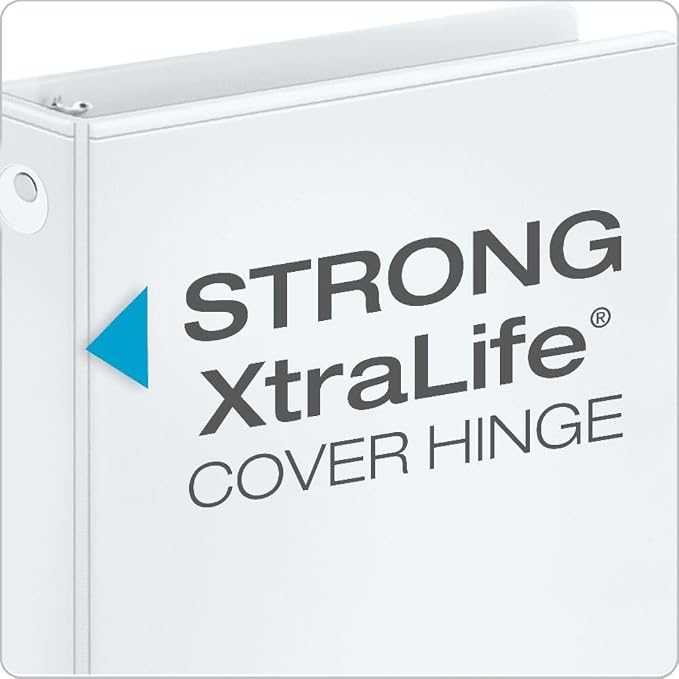 Cardinal Economy 3-Ring Binders, 2", Round Rings, Holds 475 Sheets, ClearVue Presentation View, Non-Stick, White, Carton of 12 (90641)