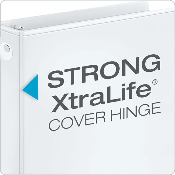 Cardinal Economy 3 Ring Binder, 1 Inch, Presentation View, White, Holds 225 Sheets, Nonstick, PVC Free, 4 Pack of Binders (79510)