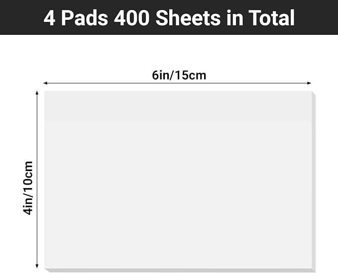 EUSOAR Clear Sticky Notes, 100 Sheets Waterproof PET Bible Stickers Transparent Sticky Notes 6x4, See-Through Adhesive Note Page Flags Study Work Planner Accessories Note Pads for Book Annotation