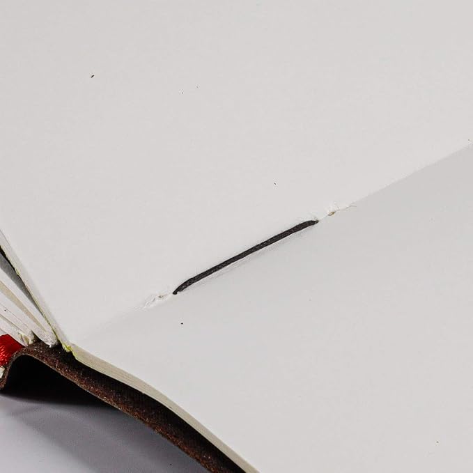 KomalC Handmade Leather Journal | Writing Notebook Diary | Bound Daily Notepad For Men & Women Unlined Paper Medium, writing pad for artist, sketch