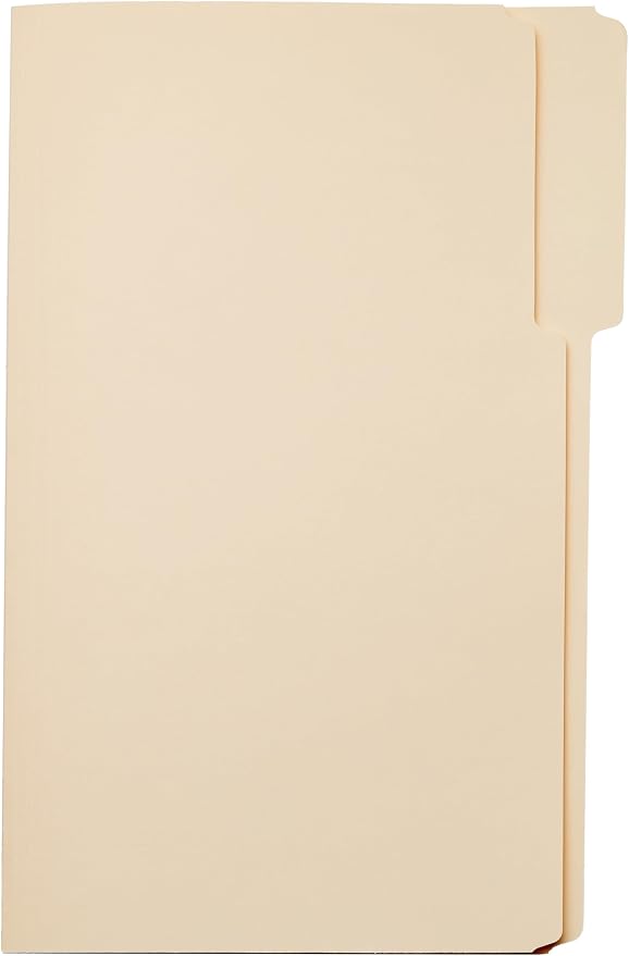 Amazon Basics Sturdy Manila File Folders, 1/3 Tabs in Assorted Positions for Filing and Easy Labeling, Legal Size, 8.5 x 14 inch, 200-Pack