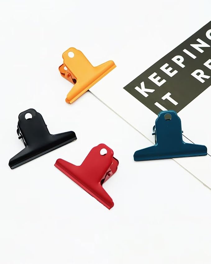 2PCS Extra Large Binder Clips Metal Bulldog Clip Large Paper Clamp Holder for Home School Office Drawing Black 4Inch