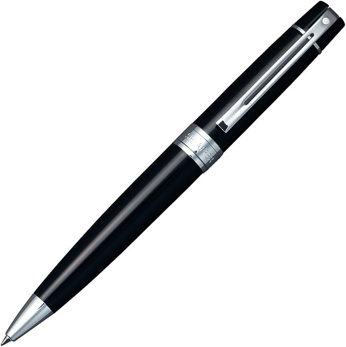 Sheaffer 300 Glossy Black Ballpoint Pen with Chrome-Plated Trim