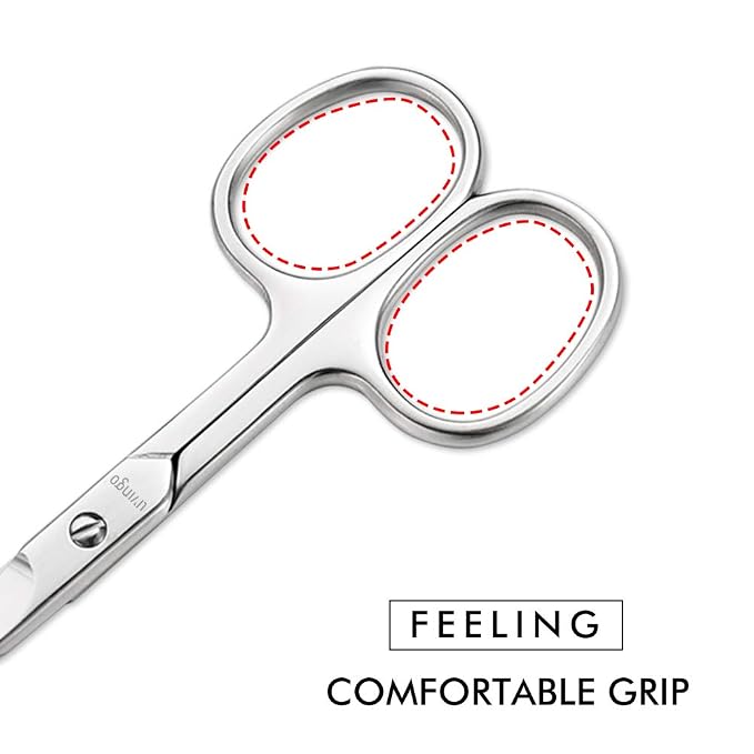 LIVINGO Premium Nail Scissors Curved Stainless Steel Beauty Tool | Precision Blade, Cuticle Manicure Care, Eyebrow Eyelash Grooming, Smooth Detailed Trimming