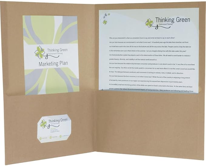 EarthWise by Oxford Two-Pocket Folders, Natural, Letter Size, 25 per Box, (78542)
