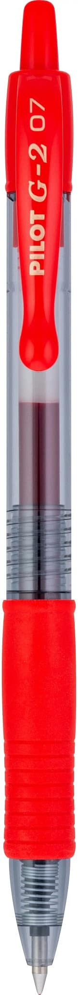 PILOT G2 Premium Gel Roller Pens,Fine Point 0.7 mm,Red Pens - Ideal for School,Journaling & Office Writing,(Pack of 8)