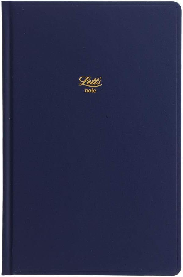 Letts Icon Book Notebook, Cream Paper, 240 Pages, 7.625 x 5 x 0.5 Inches, Navy (B090116)