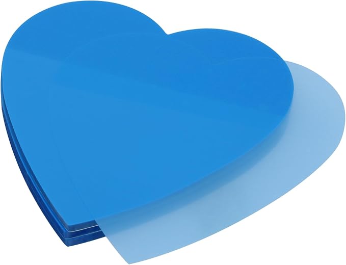 ONLYKXY 3 Pack Heart Shaped Transparent Sticky Notes 2.8X2.8in Waterproof Self-Stick Book Tabs 150 Sheets PET Markers Sticky Notes Pad (Blue)