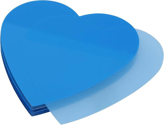 ONLYKXY 3 Pack Heart Shaped Transparent Sticky Notes 2.8X2.8in Waterproof Self-Stick Book Tabs 150 Sheets PET Markers Sticky Notes Pad (Blue)